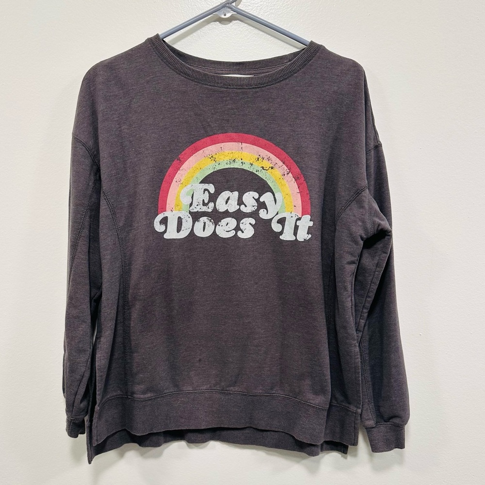 Wildfox sweatshirt! Gray “easy does it” crewneck sweatshirt women’s size small